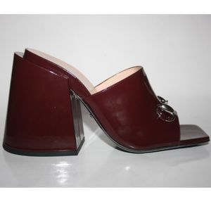 Gucci Patent Leather Lexi Horsebit Platform Mules